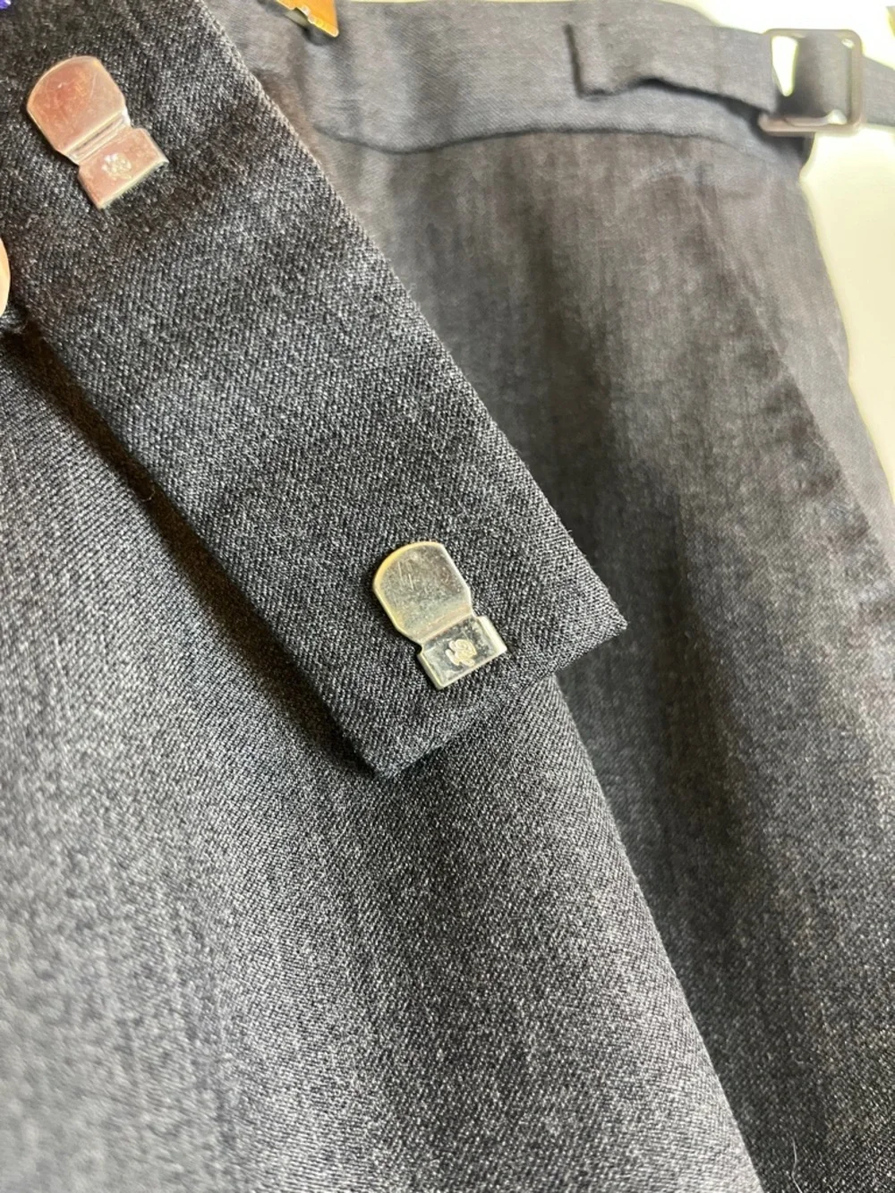 Ralph Lauren Purple Label Men’s Gray Wool Dress Trousers Hand Tailored 39x30 - Picture 10 of 14